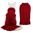 thumbnail image 2 of 2025 Turtleneck Warm Elegant Rope Pet Clothes For Medium Dogs Pet Sweater Stretch Knit Pet Clothes For Small Dogs Female Ruffled Sweater Dress, 2 of 7