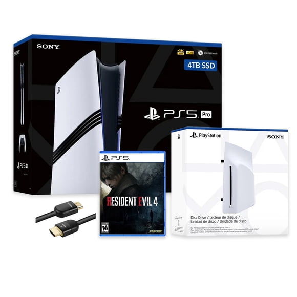 PlayStation 5 Pro 4TB SSD Console with Disc Drive, Wireless Controller and Resident Evil 4 - CFI-7019 PS5 Pro