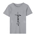 thumbnail image 5 of Daisyyozoid Chemise de Pâques pour Femmes 2024 Mode Printemps et Été Motif Imprimé Col Rond Manches Courtes, 5 of 5