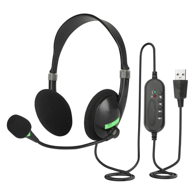 OUSITAID Casque USB avec Microphone à Réduction de Bruit, Doté d'Un design Filaire Noir avec Coussins d'Oreille Doux et d'Un Microphone Réglable à 270°. Comprend des Commandes Intégrées pour le volume et le Micro Silencieux, et une Connexion USB 2.0. Compatible avec PC, Ordinateurs Portables et Macs, Idéal pour les Centres d'Appels, les Bureaux et les Cours en Ligne. le Casque a un Diamètre de Haut-Parleur de 40 mm, une Plage de Fréquence de 20-20 kHz et une Longueur de Câble de 6,6 Pi.