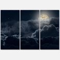 thumbnail image 2 of Designart Cloudy Full Moon Night Canvas Wall Art, 2 of 4