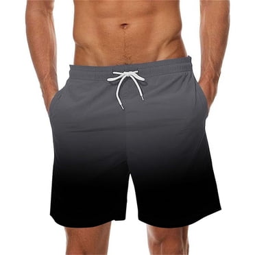 LOVZFMLL Men's Swim Trunks Quick Dry Swim Shorts for Beach and Swimming Gradient Color Bathing Suits with Pockets Gray 5XL