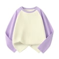 thumbnail image 1 of Chandails pour Filles Enfants Chandail Violet à Manches Longues Chandail de Base à Col Rond en Coton pour Filles Chandail pour Enfants Chandails pour Filles 7-8 Ans, 1 of 3