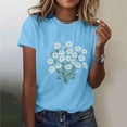 thumbnail image 1 of Jienlioq Hauts d'Été pour Femmes T-shirt Imprimé Lover pour Femme Col Rond Manches Courtes Bleu Ciel TTG, 1 of 5