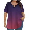 thumbnail image 3 of Pisexur Hauts pour Femmes Décontractés en Lin Col Rond Grande Taille Imprimé Manches Courtes T-shirt Blouse, Hauts d'Été pour Femmes Blanc, 5TG, 3 of 3