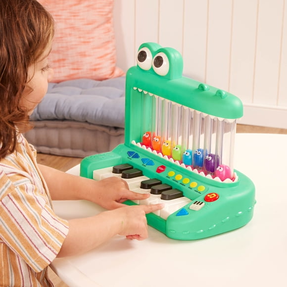 Battat Croco Pop Piano Toy Keyboard with Songs Sounds Lights, Baby and Toddler Toys