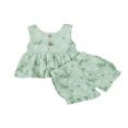 thumbnail image 1 of Baby Girl Ruffles Floral Printed Sleeveless Tops and Short Pants 1-2 Years, 1 of 7