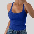 thumbnail image 2 of Lixiuxyad Ribbed Tank Tops For Women Women Spaghetti Strap Scoop Neck Ribbed Tank Tops Slim Fitted Cotton Camisole Basic Sleeveless Layering Shirts, 2 of 5