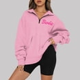 thumbnail image 4 of Mode Décontractée à Manches Longues Imprimé Floral Fermeture Éclair Épaule Extérieure Surdimensionnée Sweat-Shirts Noir S, 4 of 6