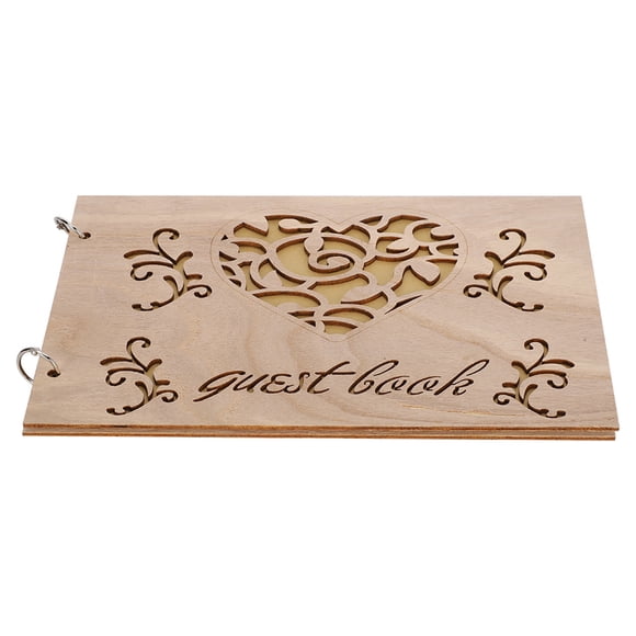 Wooden Wedding Guest Book Album Message Notebook Wedding Engagement Decoration