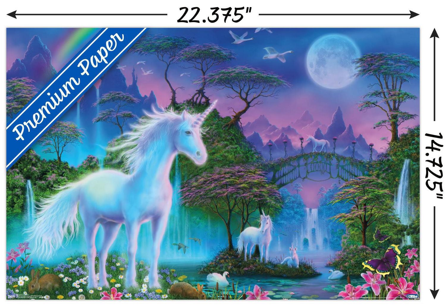 Unicorn Meadow Wall Poster, 22.375" x 34"