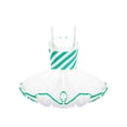 thumbnail image 2 of RUNQHUI Robe de Danse Ballet de Noël pour Filles, Justaucorps Sans Manches à Rayures, Jupe Tutu en Maille, Tenue de Danse de Noël Verte 8, 2 of 5