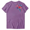 thumbnail image 1 of Pisexur Hauts de Printemps pour Femmes 2025, Hauts pour Femmes, Hauts de Sortie pour Femmes, Hauts pour Dames Mode Imprimé Manches Courtes Blouse de Sortie T-Shirt Drôle à Col Rond Violet, m, 1 of 5