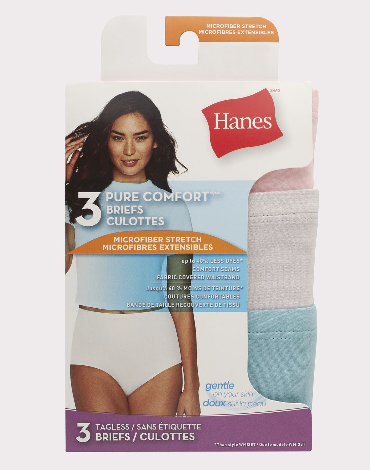 Hanes Pure Comfort Briefs, Assorted, Pack of 3