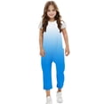 thumbnail image 4 of Sleeveless Casual Jumpsuit for Girls, Soft Polyester-Spandex Blend, Pockets, Long Pants, Gradient Design,西瓜 Red, Size 160, 4 of 6