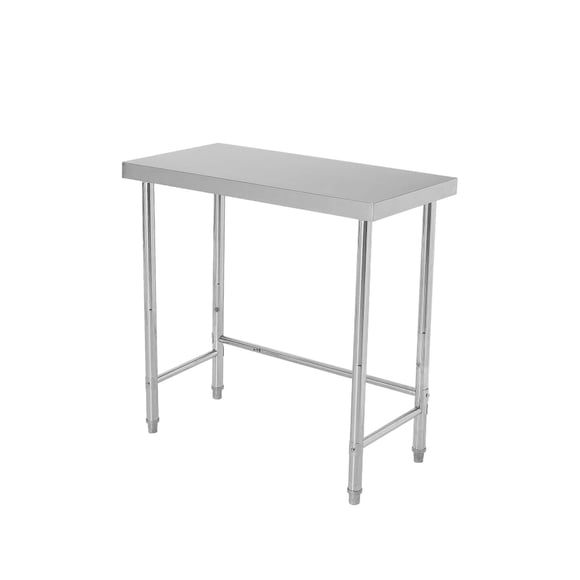 NSF Heavy Duty Stainless Steel Kitchen Work Table – Commercial Utility Prep Table, Open Base, Galvanized Legs, Adjustable Feet, No Wheels, for Restaurant, Home, Garage, Laundry, Size: 18x36x35in