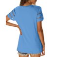 thumbnail image 4 of Birdeem T-Shirt Mode Décontracté pour Femmes, Manches Courtes, Couleur Unie, Blouse, 4 of 6
