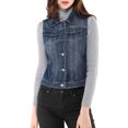 thumbnail image 1 of INSPIRE CHIC Women's Denim Vest Sleeveless Button Washed Jacket Blue S, 1 of 7