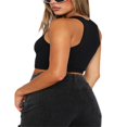 thumbnail image 2 of Débardeurs pour Femmes Col Rond Côtelé Sans Manches Gilets Été Ajusté Crop Top Nombril, 2 of 5