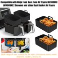 thumbnail image 2 of 2 Pcs Pot en Silicone pour Friteuse à Air Chaud avec 4 Doublures Réutilisables Panier en Silicone de Qualité Alimentaire pour Friteuses à Double Panier, 2 of 11