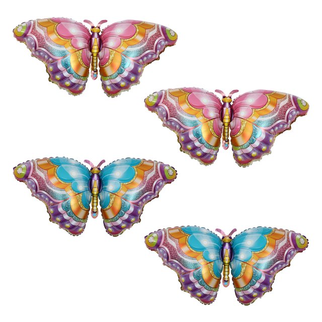 Shisuyan Film Aluminium Décoratif 4 Pcs 33.5x15.7 Po Ballon en Forme de Papillon