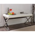 thumbnail image 2 of Bowery Hill Banc en Simili Cuir Blanc et Argent, 2 of 4