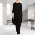 thumbnail image 2 of Ensemble de Robe 3 Pcs pour Femmes Basique en Chiffon Surdimensionné Tenue de Vacances (Marron S), 2 of 6