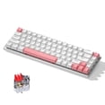thumbnail image 1 of Graflsoa 68-Key Compact Mechanical Keyboard with Red Switches, White & Pink Design, RGB Backlight, USB-C Connectivity, 1.5m Cable, 1 of 6