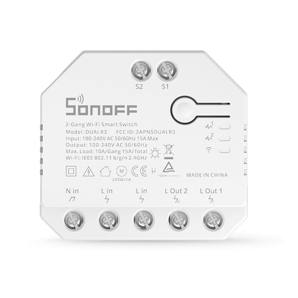 Wweixi Commutateur Intelligent Wi-Fi Télécommande Bidirectionnelle Module d'Assistance Vocale Portable Maison Appartement Bureau Contrôleur d'Ombre de Fenêtre comme Montré DUALR3 Commutateur