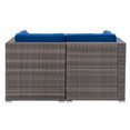 thumbnail image 2 of CorLiving Parksville 2-Piece Resin Wicker Rattan and Galvanized Steel Outdoor Loveseat with Cushions, Blended Grey/Blue, 2 of 9