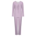 thumbnail image 5 of Tnhcen Ensemble de Pyjama 2 Pcs pour Femmes Ensemble de Détente Col Rond Manches Longues Pantalon Taille avec Poches P-3TG, 5 of 5