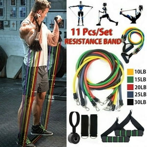 11 Pieces Resistance Bands Set with Door Anchor Ankle Strap Carrying Case for Weights Exercise Fitness Workout
