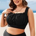 thumbnail image 4 of Birdeem Solid Color Lace-Up Strapless Plus Size Swimsuit Top for Women Beach, 4 of 12