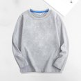 thumbnail image 2 of Tranfacy Kids Long Sleeve T Shirts Solid Color Round Neck Pullover Activewear Base Layer Comfortable Fitting Everyday Wear, 2 of 4