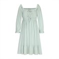 thumbnail image 4 of Gspmoly Robes d'Été pour Femmes 2025, Robe pour Femmes à Encolure Carrée - Mode Décontractée, Tempérament, Cordon de Serrage, Dos Ajouré Ouvert, à Lacets, Manches 3/4, Coupe Ajustée, Robe Aguichant, Robes de Mariage pour Femmes Économies d'Été, 4 of 6