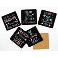 thumbnail image 2 of Inkdotpot Set of 6 Drink Coasters Easy Clean 4-inch SquareCoastersCork Base-Reusable- Mermaid Quotes, 2 of 8