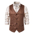 thumbnail image 4 of Birdeem Men Solid Fashion Have Pockets Single Breasted Stage Costume Vest Tops Blouse, 4 of 9