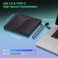 thumbnail image 3 of OUSITAID External CD/DVD Drive For Desktop And Laptop Computers  USB 3.0 DVD Player  Portable CD/DVD Burner  CD ROM External DVD Drive  Support For Laptops  Desktops  PCs  Windows 11/10/8, 3 of 6