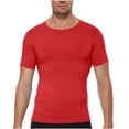 thumbnail image 2 of UVEASISHA Workout Shirts for Men Slim Fit Casual Athletic Tops Soft Stretchy Quick Dry Running Tshirt Short Sleeve Round Neck Muscle Tees Today's Sales Red XXL, 2 of 5
