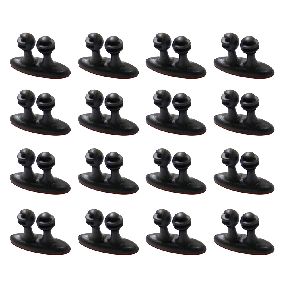 SHISUYAN 16pcs Self-adhesive Cable Clips Multipurpose Mini Wire Clip Cable Organizer Cord Management for Car (Black)