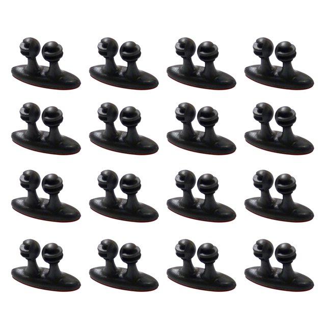 16pcs Self-adhesive Cable Clips Multipurpose Mini Wire Clip Cable Organizer Cord Management for Car (Black)