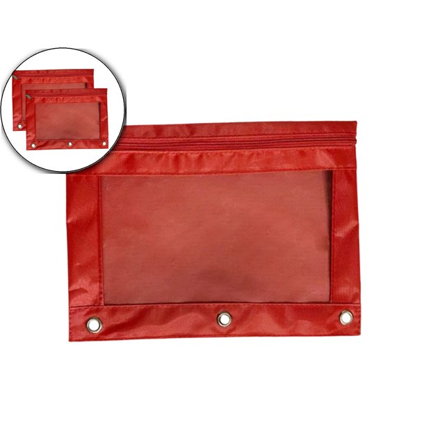 Dvruxg 2 Pcs Trousse à Crayons, Trousse à Crayons à Trois Trous Fermeture Éclair Simple Sac de Rangement de Documents en PVC Transparent, Trousse à Crayons Grande Capacité avec Fermeture Éclair Trousse de Reliure Transparente