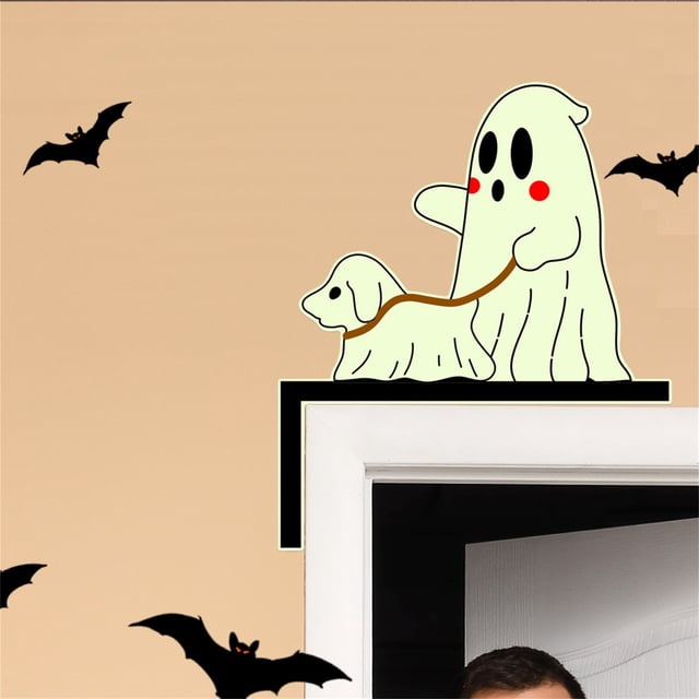 TopLLC Wall Stickers, Stickers for Kids, Cute Stickers Halloween Luminous Door Corner Fluorescent Decoration Painting Green Luminous Painting Holiday Decoration Wall Sticker Wall stickers