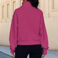 thumbnail image 4 of Stand Collar Fall Clothes Half Zip Women Solid Color Daily Outfit (Coffee XL), 4 of 6