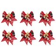 thumbnail image 1 of 6 PCS Christmas Bows  Christmas Burlap Bows with Little Bell  Mini Ribbon Bowknot Ornament for Christmas Tree Crafts Home Decoration(Multiple Colors 3.54*3.3Inch), 1 of 7