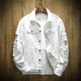 thumbnail image 4 of White Long Sleeve for Man Fall Winter Denim Hippy Victorian Western Ripped Renaissance Peasant Motorcycle Distressed Plain Steampunk Outfit Man Button 2025 4XL, 4 of 9