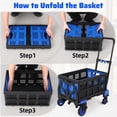 thumbnail image 4 of Diable Pliable 2-en-1 Convertible - Capacité Robuste de 330 Lb - Panier Amovible - Poignée Rétractable et 4 Roues - Chariot Utilitaire Portable pour la Maison, le Bureau, le Déménagement d'Entrepôt - Bleu, 4 of 8