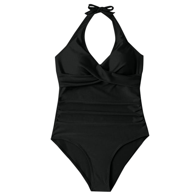 Swimwear Suit Women V One Control Pieces Bathing Tummy Ruched Swimsuits, Suitable For College Life