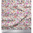 thumbnail image 1 of Soimoi Polyester Crepe Fabric Leaves & Floral Artistic Print Sewing Fabric Yard 52 Inch Wide, 1 of 4