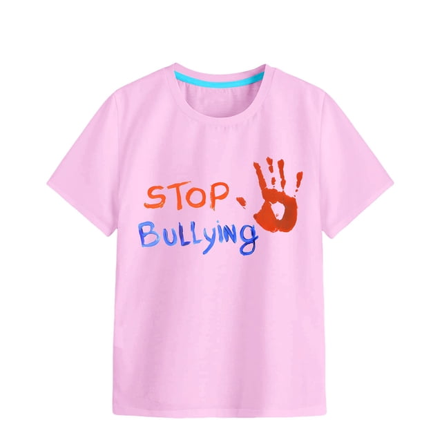 Felwors T-Shirts à Manches Courtes Col Rond Doux pour Filles, T-Shirt Imprimé 6 Couleurs
